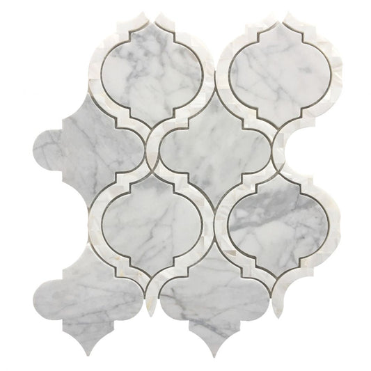 Elysium Tiles Alice Pearl Statuario 9.75 x 11.75" Marble Mosaic Tile