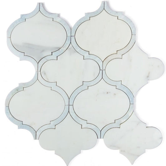 Elysium Tiles Alice Precious Blue 11.5" x 12" Marble Mosaic Tile