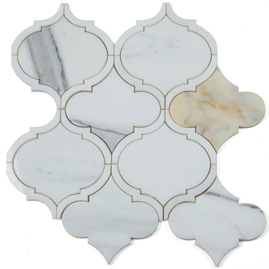 Elysium Tiles Alice Precious Calacatta 11.5" x 12" Marble Mosaic Tile