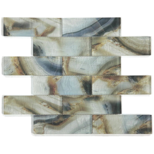 Elysium Tiles Art Onyx Mauna 11.75" x 11.75" Glass Mosaic Tile