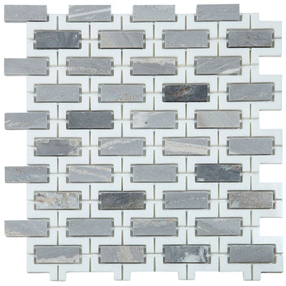 Elysium Tiles Aztec Blue 10.25" x 11.25" Marble Mosaic Tile