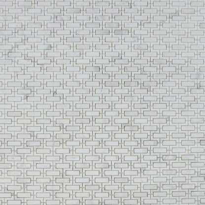 Elysium Tiles Aztec White 10.25" x 11.25" Marble Mosaic Tile