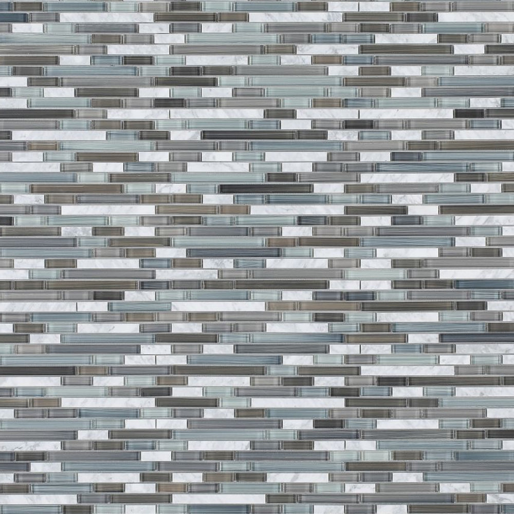 Elysium Tiles Blue 11.75" x 12" Glass and Marble Mosaic Tile