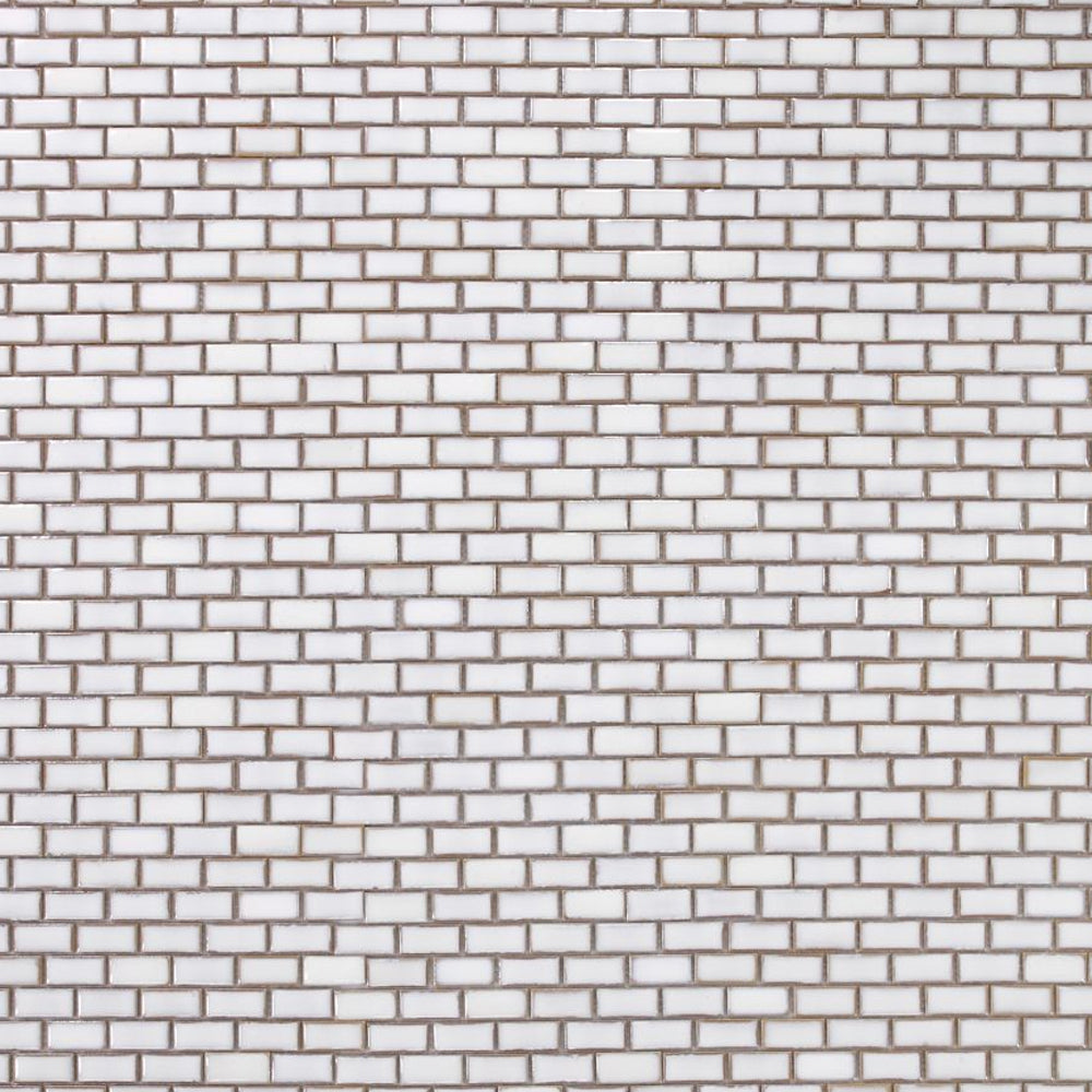 Elysium Tiles Brick Fancy White 11.75" x 11.75" Porcelain Mosaic Tile