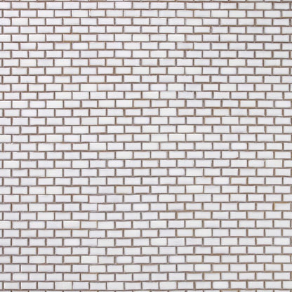 Elysium Tiles Brick Fancy White 11.75" x 11.75" Porcelain Mosaic Tile