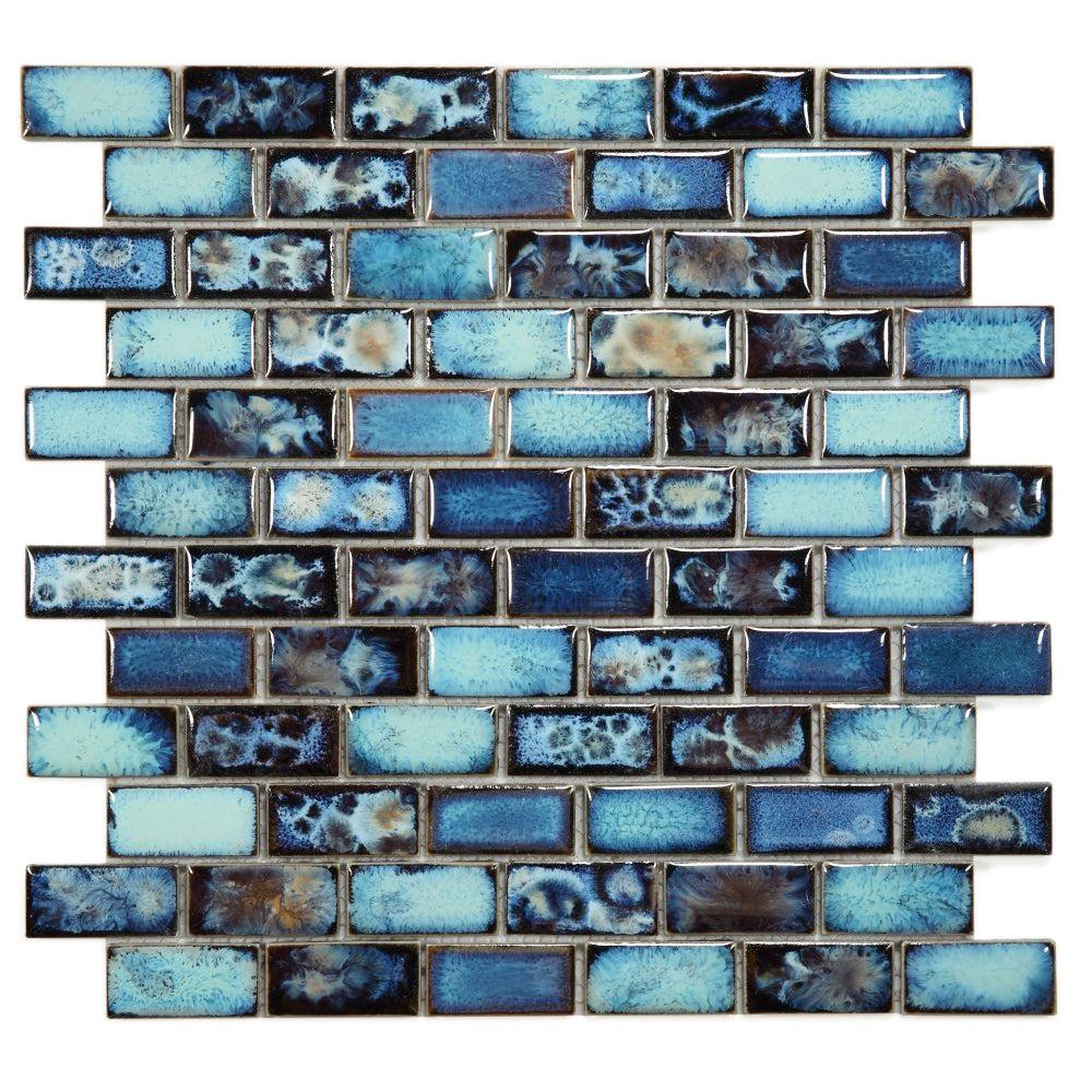 Elysium Tiles Brick Lake 11.75" x 11.75" Porcelain Mosaic Tile