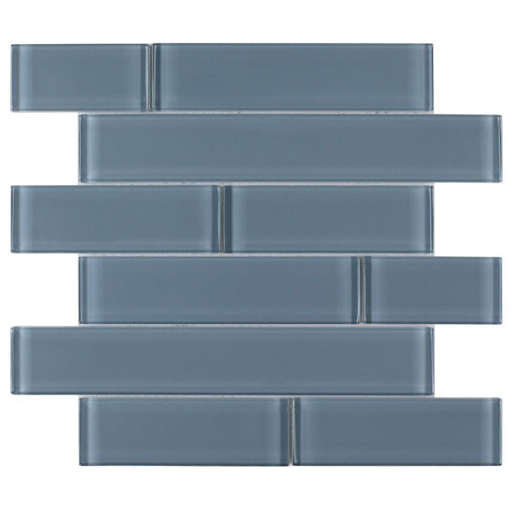 Elysium Tiles Casale Blue Shining Multi Size 11.75" x 11.75" Glass Mosaic Tile