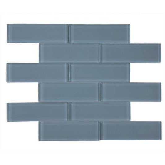 Elysium Tiles Casale Blue Shining One Size 11.75" x 11.75" Glass Mosaic Tile