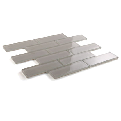 Elysium Tiles Casale Grey Shining 11.75" x 11.75" Glass Mosaic Tile