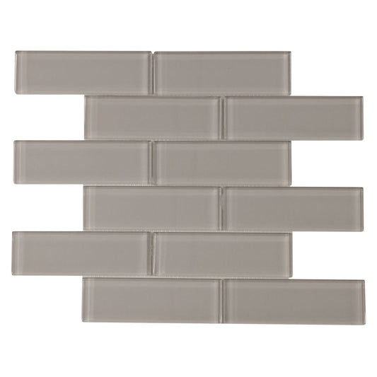 Elysium Tiles Casale Grey Shining 11.75" x 11.75" Glass Mosaic Tile