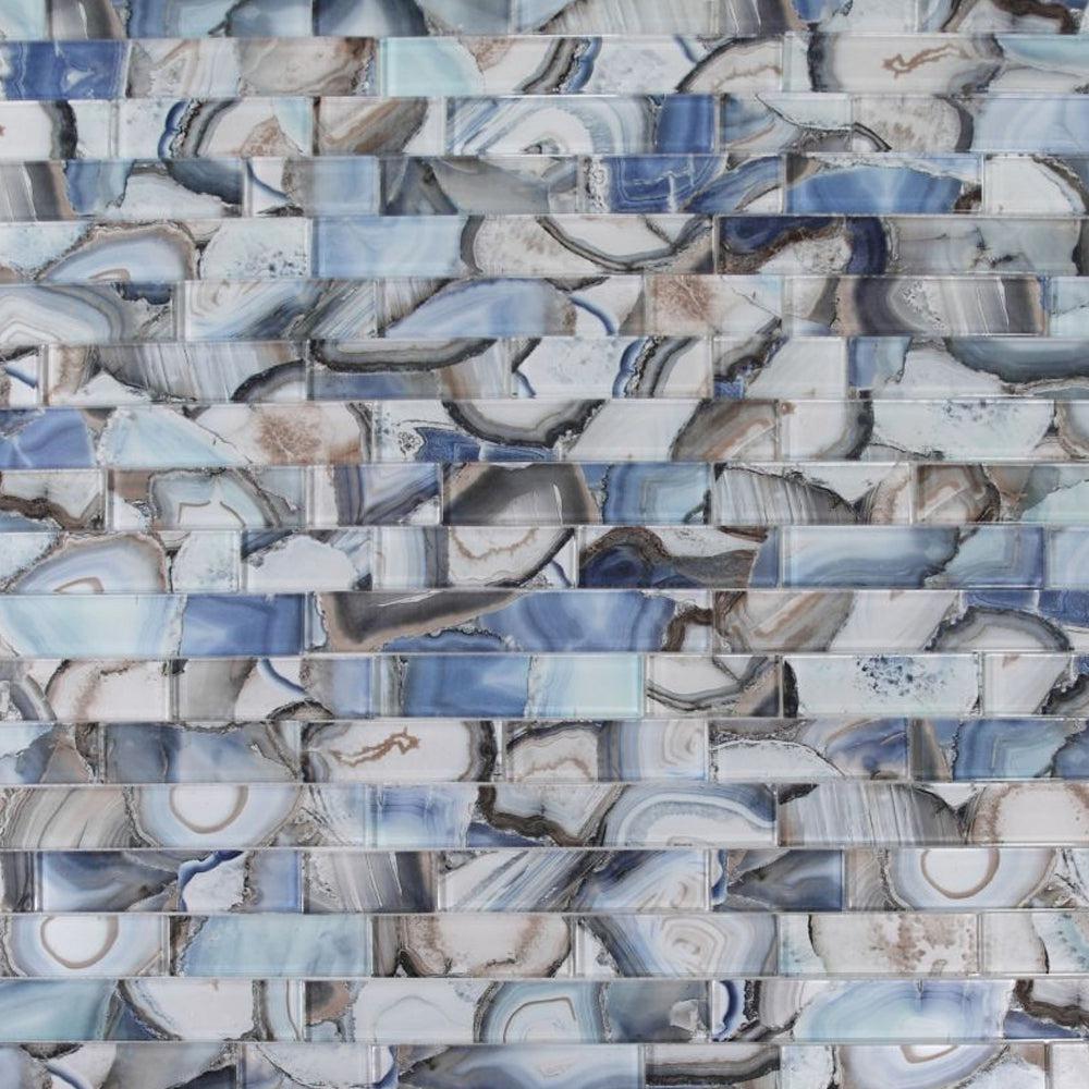 Elysium Tiles Casale Shell Blue 11.75" x 11.75" Glass Mosaic Tile