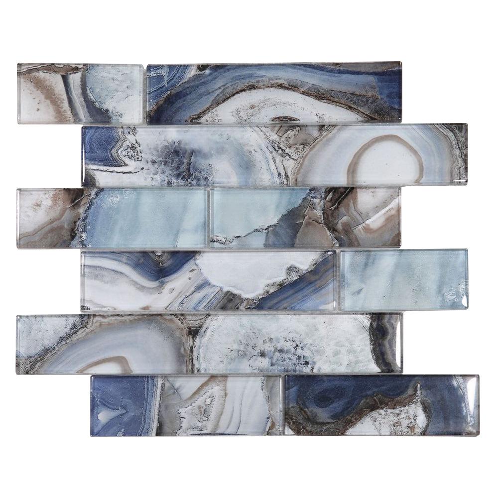 Elysium Tiles Casale Shell Blue 11.75" x 11.75" Glass Mosaic Tile