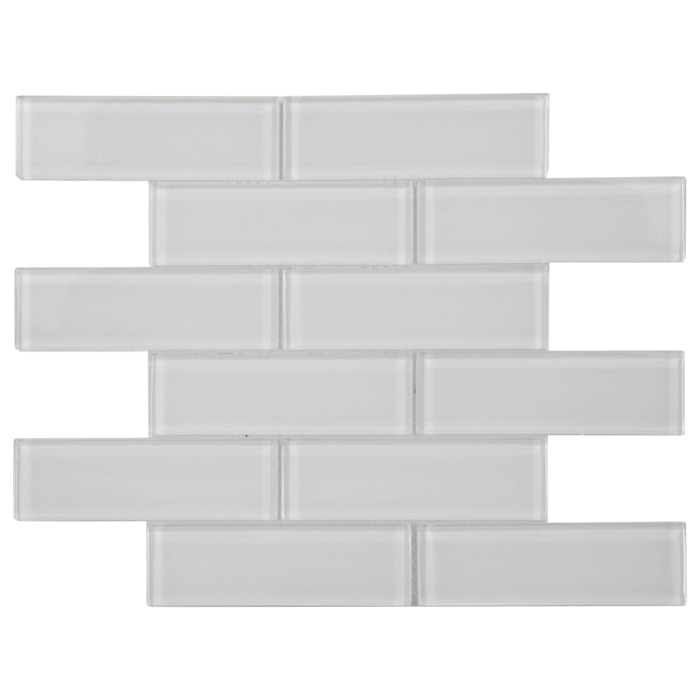 Elysium Tiles Casale White Shining One Size 11.75" x 11.75" Glass Mosaic Tile