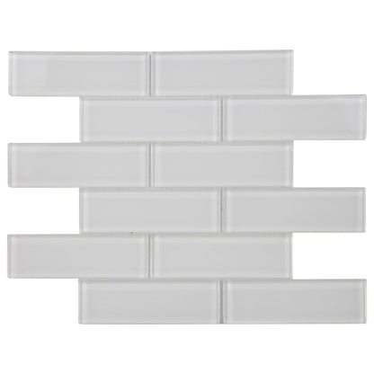 Elysium Tiles Casale White Shining One Size 11.75" x 11.75" Glass Mosaic Tile