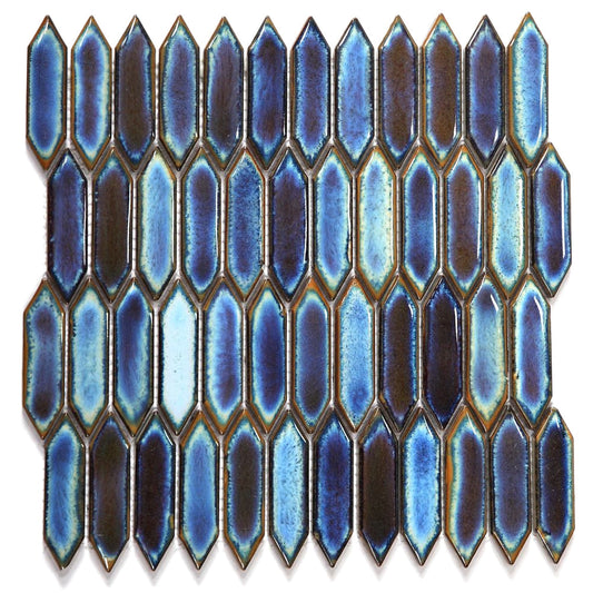 Elysium Tiles Chelsea Blue 11" x 11.25" Mosaic Tile