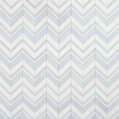 Elysium Tiles Chevron Crystal Ocean 11.75" x 12.25" Marble Mosaic Tile