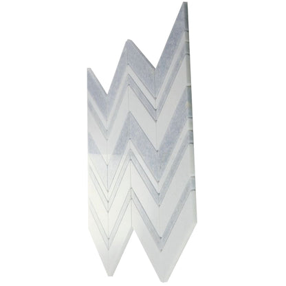 Elysium Tiles Chevron Crystal Ocean 11.75" x 12.25" Marble Mosaic Tile