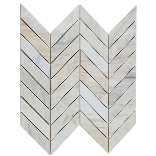 Elysium Tiles Chevron Eurasian 11" x 11" Marble Mosaic Tile