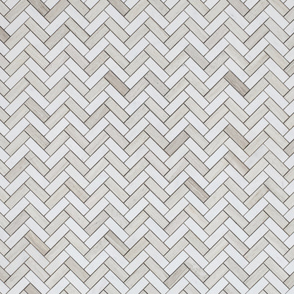 Elysium Tiles Chevron Haisa 11" x 12.5" Marble Mosaic Tile