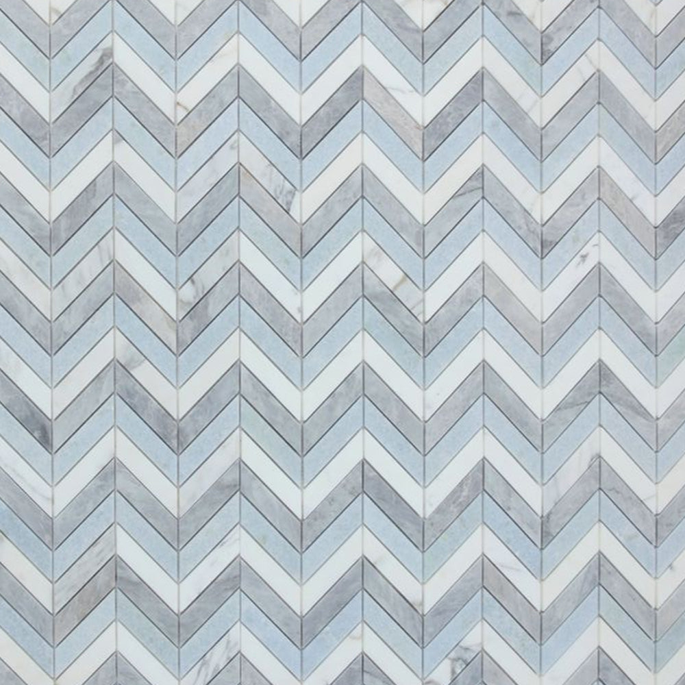 Elysium Tiles Chevron Livid 10.75" x 12.25" Marble Mosaic Tile