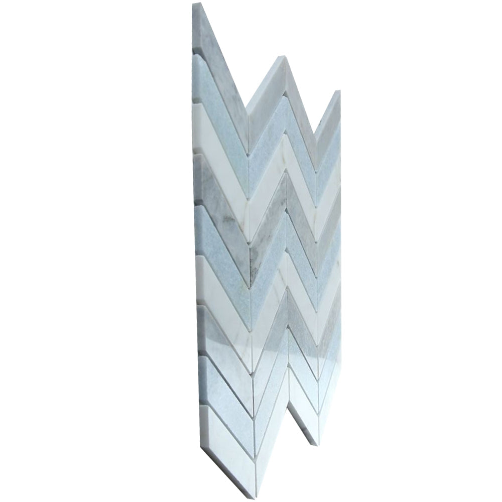 Elysium Tiles Chevron Livid 10.75" x 12.25" Marble Mosaic Tile