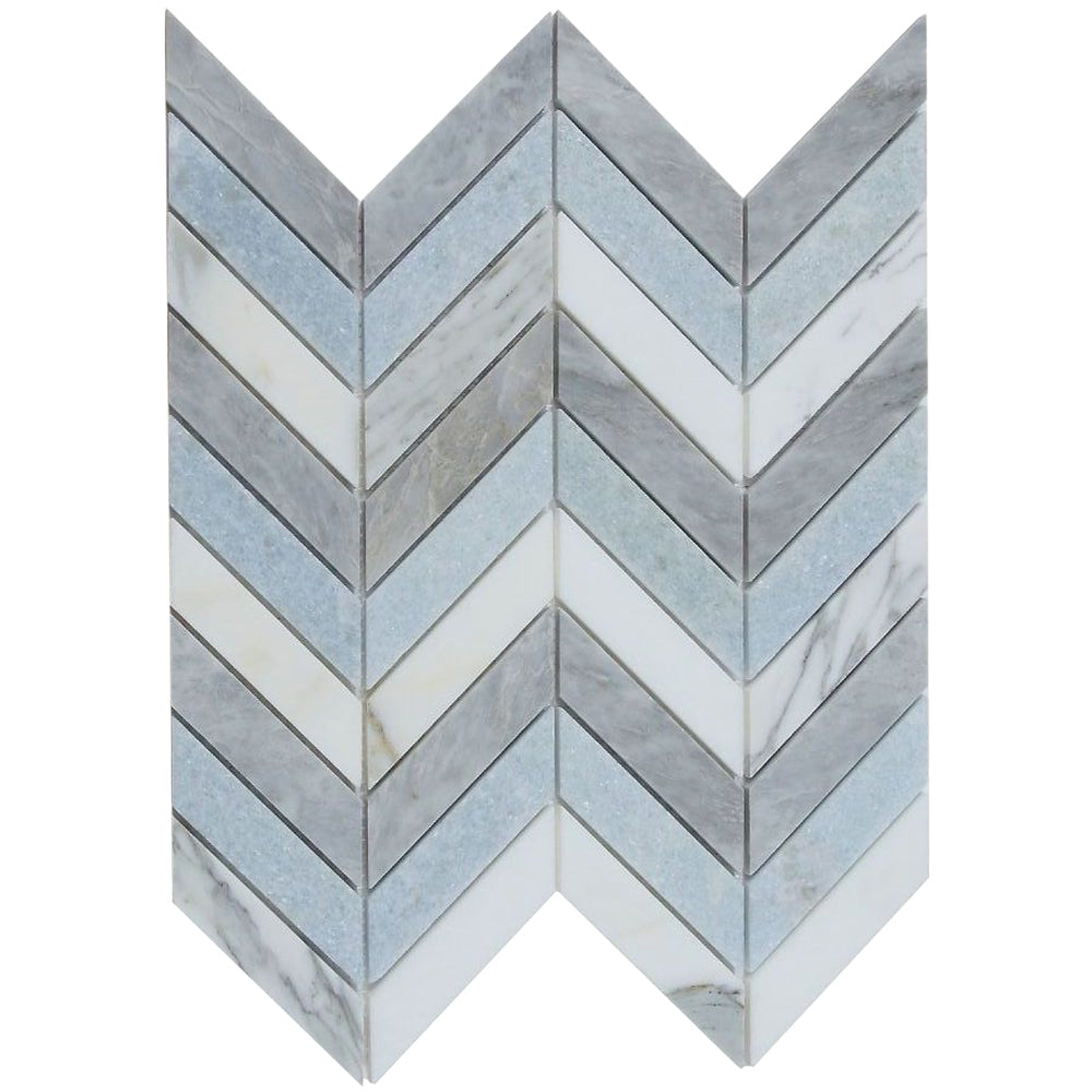 Elysium Tiles Chevron Livid 10.75" x 12.25" Marble Mosaic Tile