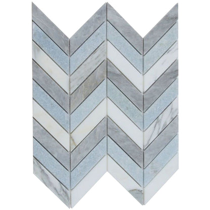 Elysium Tiles Chevron Livid 10.75" x 12.25" Marble Mosaic Tile