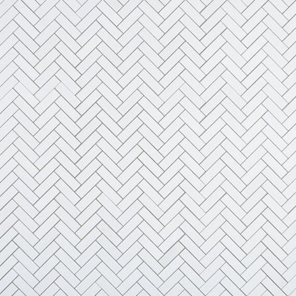 Elysium Tiles Chevron Long Thassos 11" x 12.5" Marble Mosaic Tile