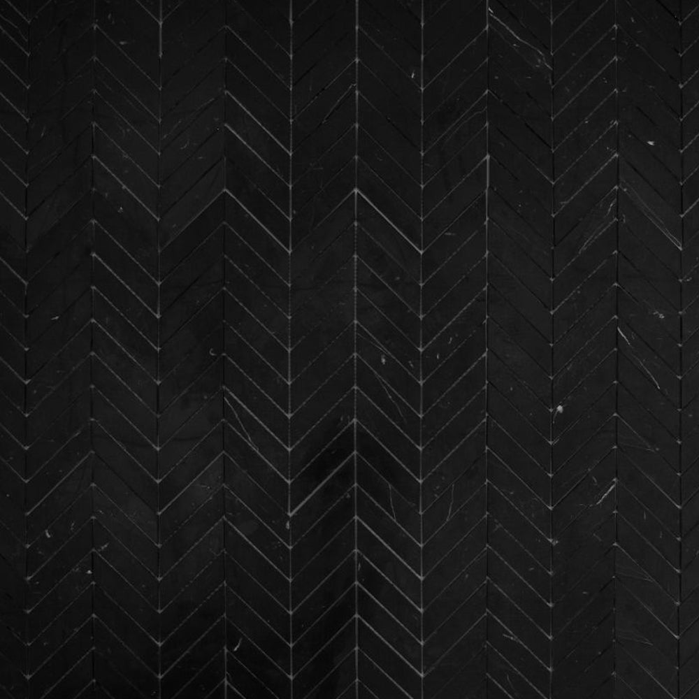 Elysium Tiles Chevron Marquina 10.75" x 11" Marble Mosaic Tile