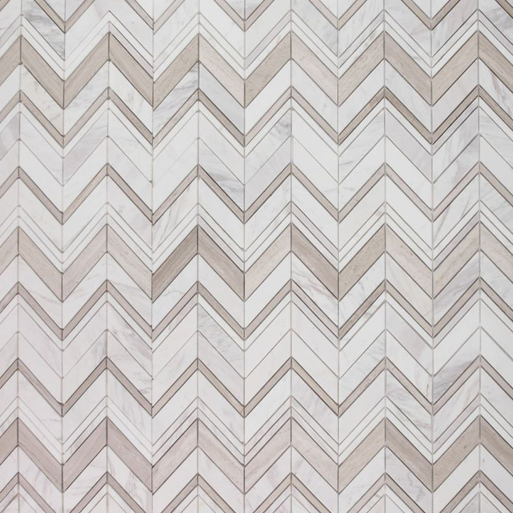 Elysium Tiles Chevron Ravenna Loft 11.75" x 12.25" Marble Mosaic Tile