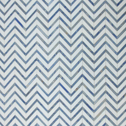 Elysium Tiles Chevron Royal Sapphire 12" x 12" Marble Mosaic Tile