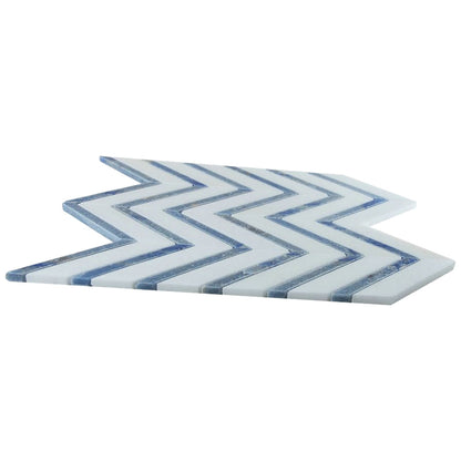 Elysium Tiles Chevron Royal Sapphire 12" x 12" Marble Mosaic Tile