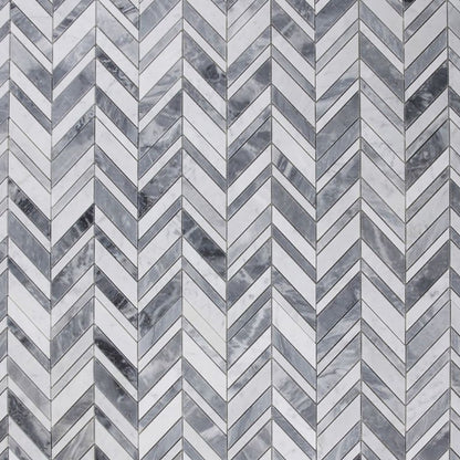 Elysium Tiles Chevron Shadow Lava 11.75" x 12" Marble Mosaic Tile