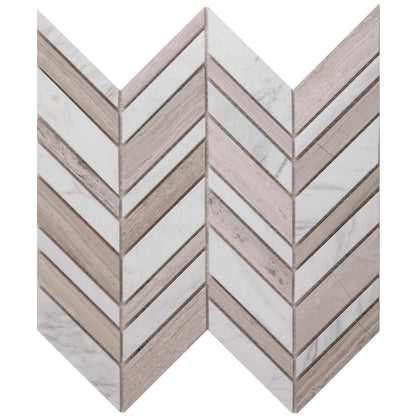 Elysium Tiles Chevron Shadow Loft 11.75" x 12" Marble Mosaic Tile