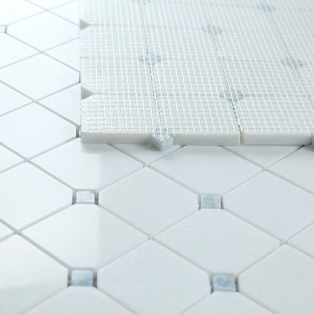 Elysium Tiles Clipped Crystal Ocean 11.75" x 11.75" Marble Mosaic Tile