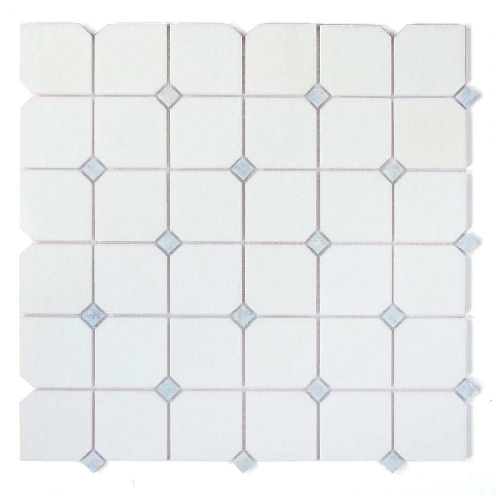 Elysium Tiles Clipped Crystal Ocean 11.75" x 11.75" Marble Mosaic Tile