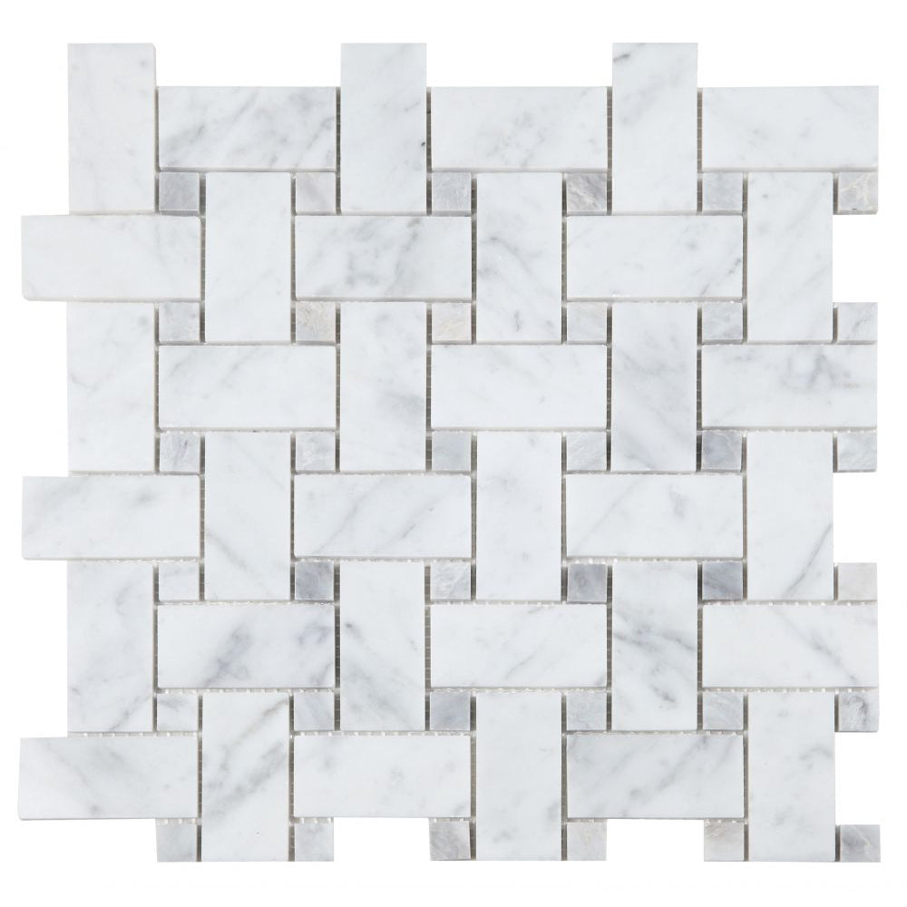 Elysium Tiles Cross Loft 12" x 12" Marble Mosaic Tile