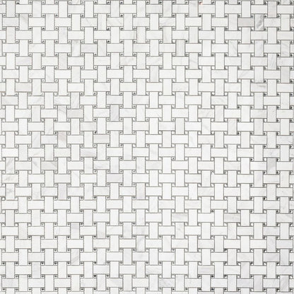 Elysium Tiles Cross White 12" x 12" Marble Mosaic Tile