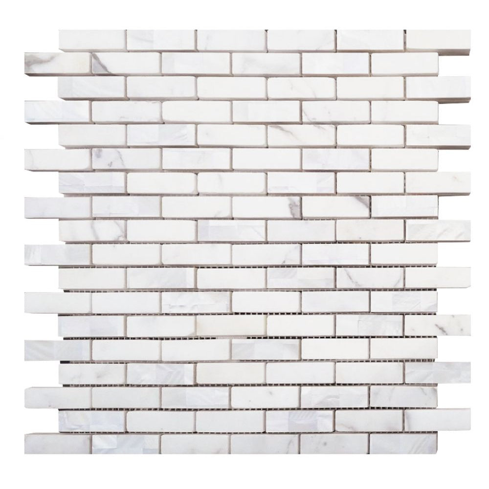 Elysium Tiles Diana Linear Calacatta 11.75" x 12" Marble Mosaic Tile