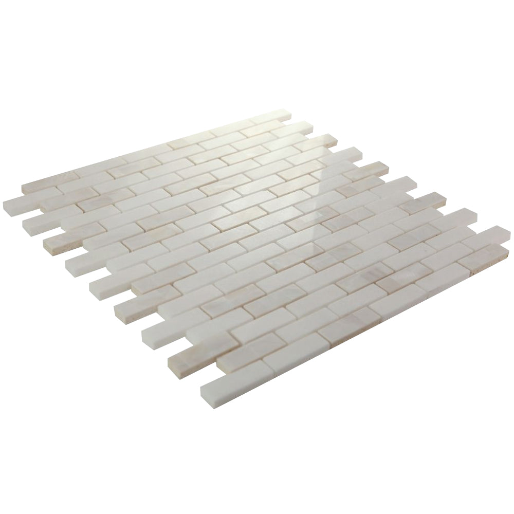 Elysium Tiles Diana Linear Thassos 11.75" x 12" Marble Mosaic Tile