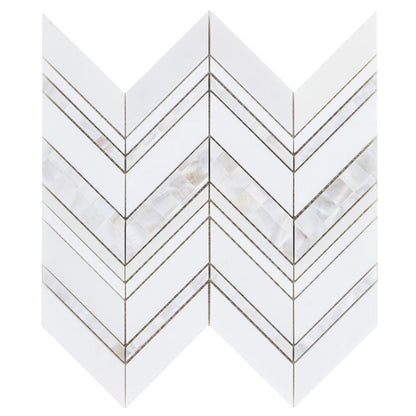 Elysium Tiles Diana Ravenna 11.75" x 12.25" Marble Mosaic Tile