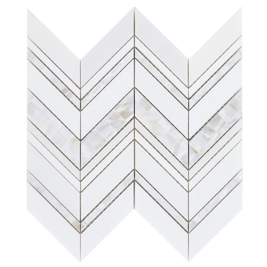 Elysium Tiles Diana Ravenna 11.75" x 12.25" Marble Mosaic Tile