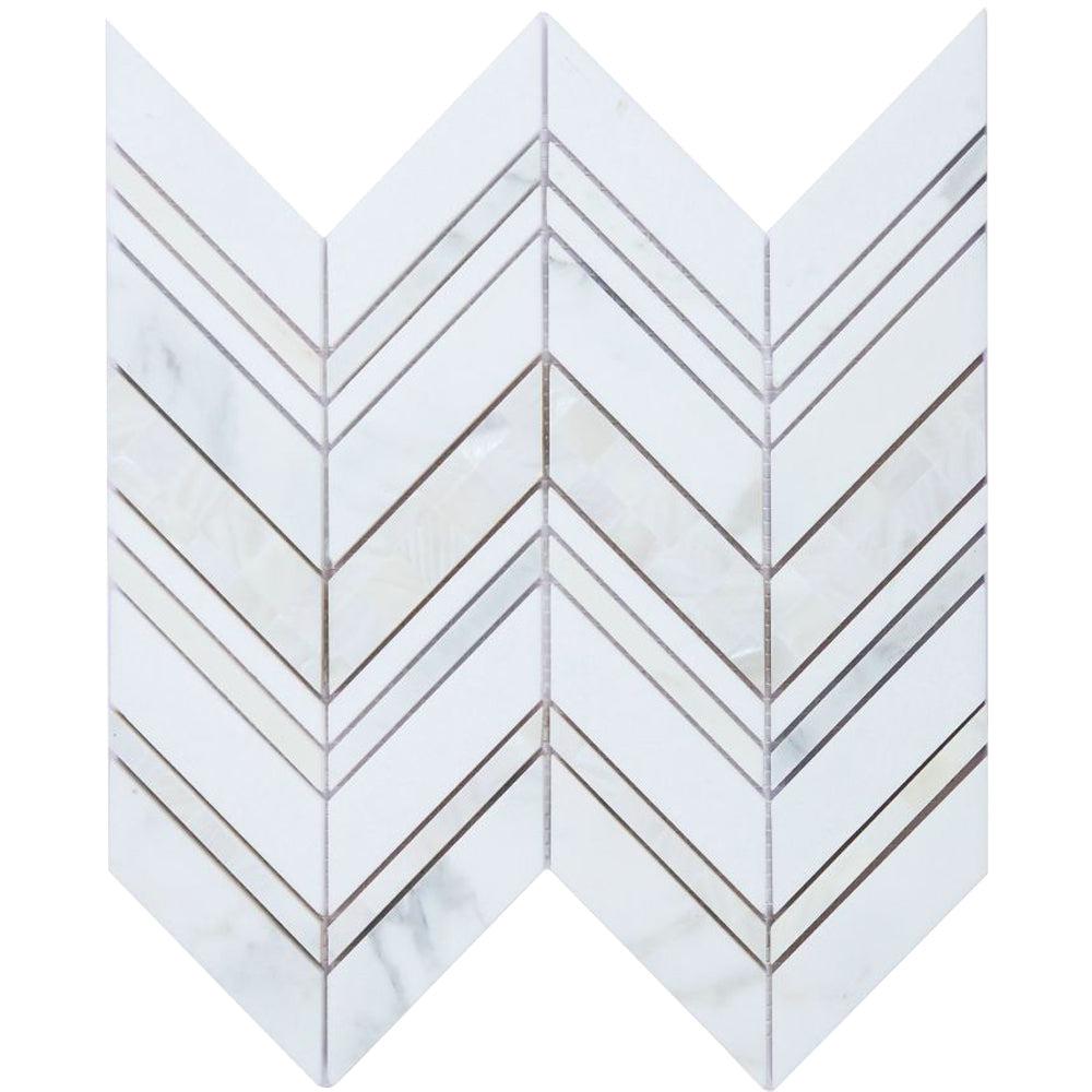 Elysium Tiles Diana Ravenna Calacatta 11.75" x 12.25" Marble Mosaic Tile