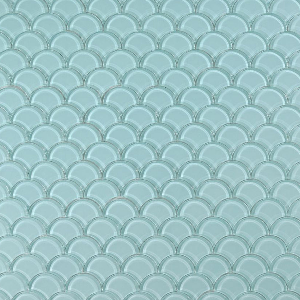 Elysium Tiles Dragon Scale Mint 9.5" x 9.5" Glass Mosaic Tile