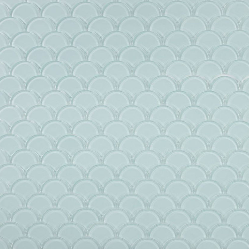 Elysium Tiles Dragon Scale Turquoise 9.5" x 9.5" Glass Mosaic Tile