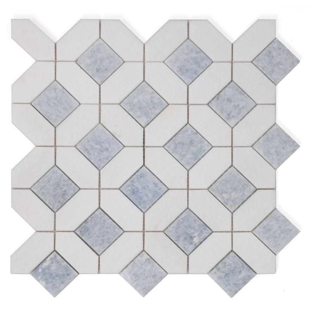 Elysium Tiles Eclipse Crystal Ocean 12" x 12" Marble Mosaic Tile