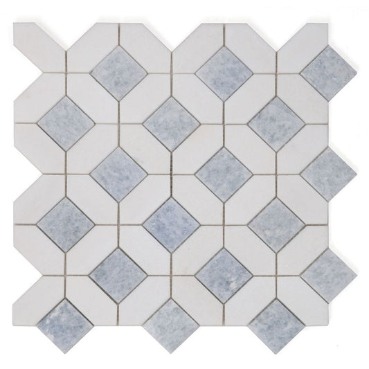 Elysium Tiles Eclipse Crystal Ocean 12" x 12" Marble Mosaic Tile