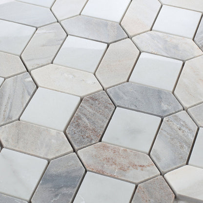 Elysium Tiles Eclipse Sky 12.25" x 12.25" Marble Mosaic Tile