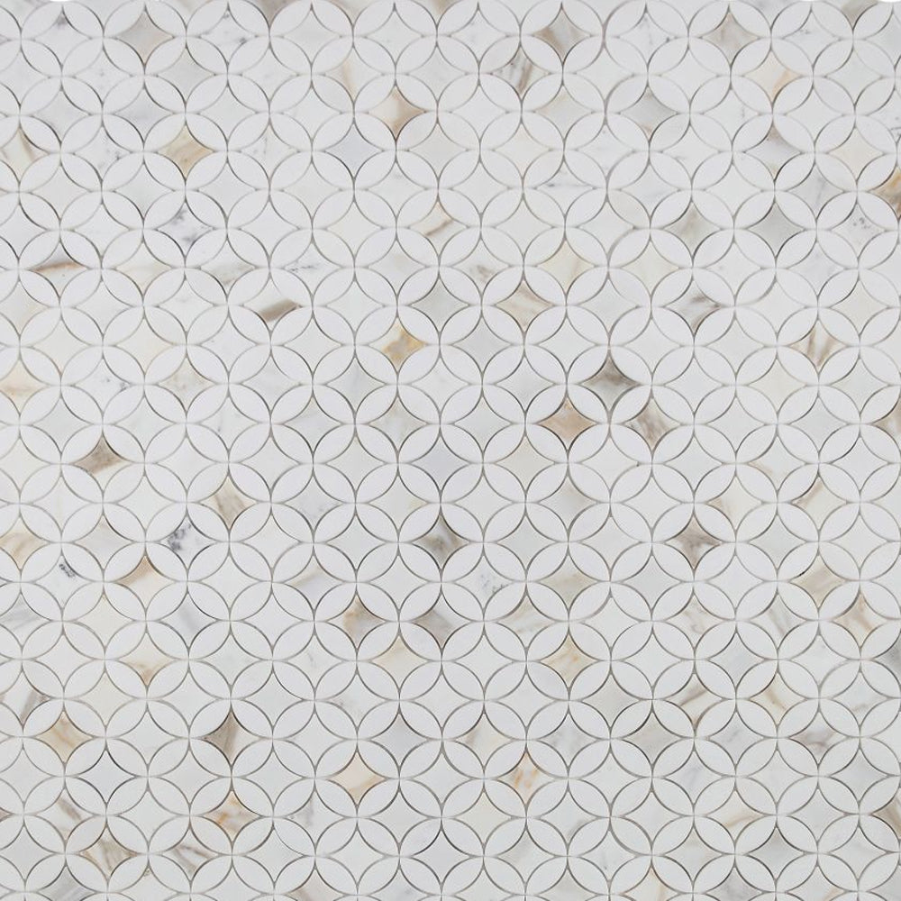 Elysium Tiles Embrace Calacatta Gold 11.75" x 11.75" Marble Mosaic Tile