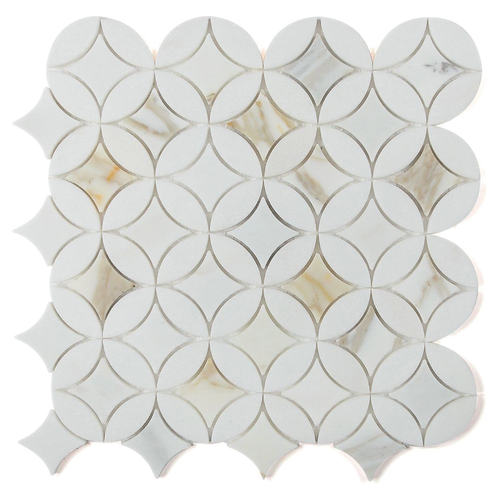 Elysium Tiles Embrace Calacatta Gold 11.75" x 11.75" Marble Mosaic Tile